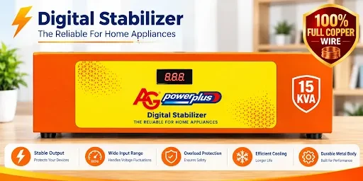 AG Power Plus 15kVA Full Copper Mainline Voltage Stabilizer(90v-300v)   Net weight 45KG